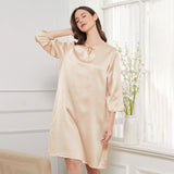 Women Silk Chemise round neck 100% Mulberry pure Silk Nightdress