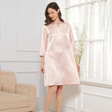 Women Silk Chemise round neck 100% Mulberry pure Silk Nightdress