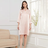 Women Silk Chemise round neck 100% Mulberry pure Silk Nightdress