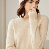 Women's 100% Superfine Cashmere Hollow-out knit Crewneck Sweater - slipintosoft