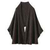Womens Cashmere Ruffle - edge Cape Shawl And Wraps Flounce Edge Cloak
