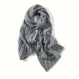 Women's Cashmere Shawl with Tassels Solid Cashmere Scarf - slipintosoft