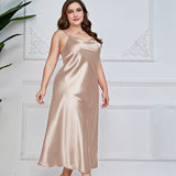 Plus Size Silk Night Dress For Women's Long Plus Size Silk Slip Dress Silk Nightgown - slipintosoft