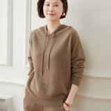 Women's Long Sleeves Cashmere Sweater Cashmere Hoodie Top - slipintosoft