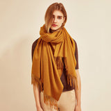 Women's Luxurious Cashmere Shawl and Wraps Large Soft Cashmere Scarf with Tassel - slipintosoft