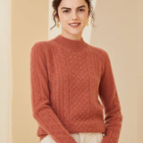 Women's Mock Neck Cashmere Sweater Long Sleeve Spring Warm Cashmere Sweater - slipintosoft