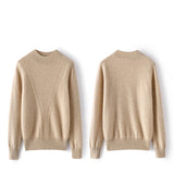 Women's Mock Neck Cashmere Sweater Long Sleeve Soft Warm Cashmere Sweater - slipintosoft