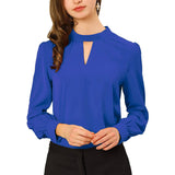 Camicia da seta da donna della seta da donna elegante collare maniche lunghe di seta a maniche lunghe