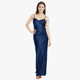 Womens Full Length spaghetti strap Long Silk Slip Dress - slipintosoft