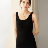 Women's Ribbed 100% Cashmere V-Neck Tank - slipintosoft