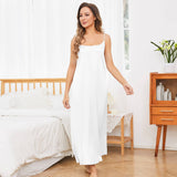 Women's Silk Nightgown Sleeveless Long Mulberry Racerback Silk Nightdress - slipintosoft