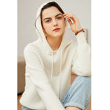 Women's Superfine 100% Cashmere Hooded Sweater - slipintosoft