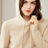 Women's Superfine 100% Cashmere Hooded Sweater - slipintosoft