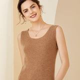 Women's U Necked Cashmere Tank Tops Warm Knitted Cashmere Vest - slipintosoft