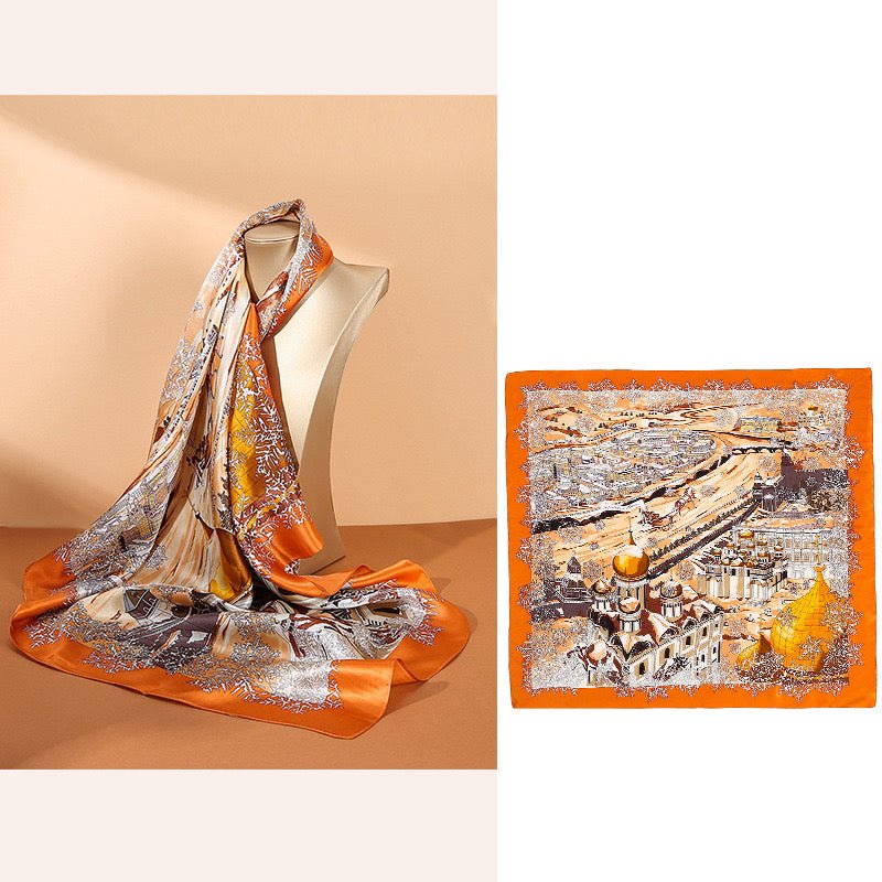 100% Mulberry Silk Scarf-Printed for women - slipintosoft