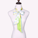 14 Momme Chic Floral Print Silk Twill Ribbon Scarf Pure Silk Scarf -  slipintosoft