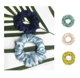 3 elastici per capelli in seta con fiori per donne, taglie piccole, medie e grandi