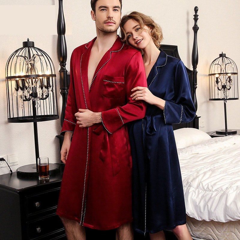 Set di abiti classici in seta coordinati per coppie, abiti in pura seta al 100% per adulti