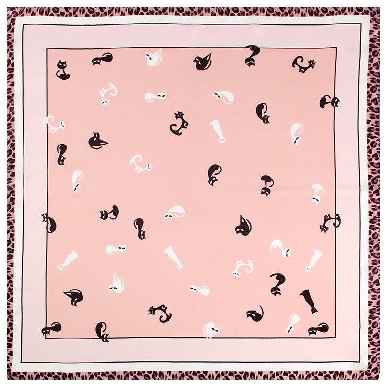 21''x21'' Womens Versatile Mulberry Silk Chic Printed Square Silk Scarf - slipintosoft