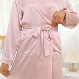 Long Mulberry Silk Robe For Women With Pockets And Belt Luxury Silk Bathrobe - slipintosoft