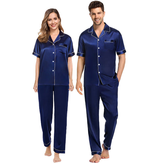 Silk Matching Pajamas 100% Mulberry Silk Couple Pajamas for Men and Women - slipintosoft