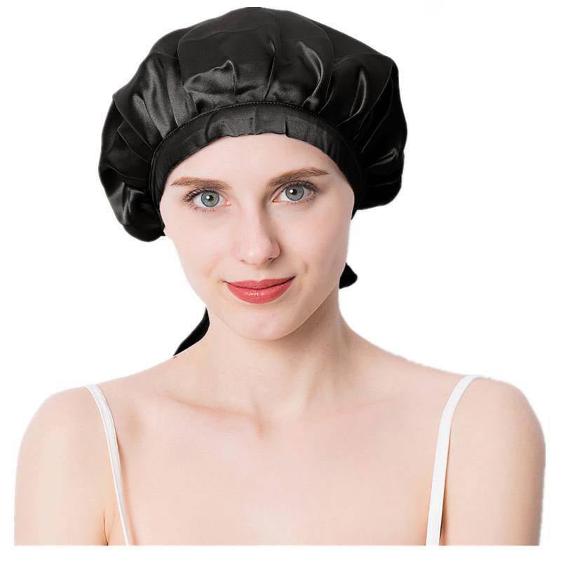 Cappellino da notte per la cura dei capelli da donna in seta di gelso,  fascia per capelli in seta naturale bifacciale, regali personalizzati per  le donne