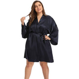 Accappatoi in seta taglie forti per donna con cintura Accappatoio in kimono corto in vera seta al 100% Accappatoi in seta di gelso