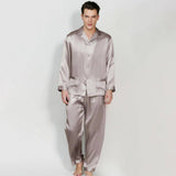 Long Silk Pajamas For Men 2 Piece Set Real 100% Real Mulberry Silk PJS -  slipintosoft