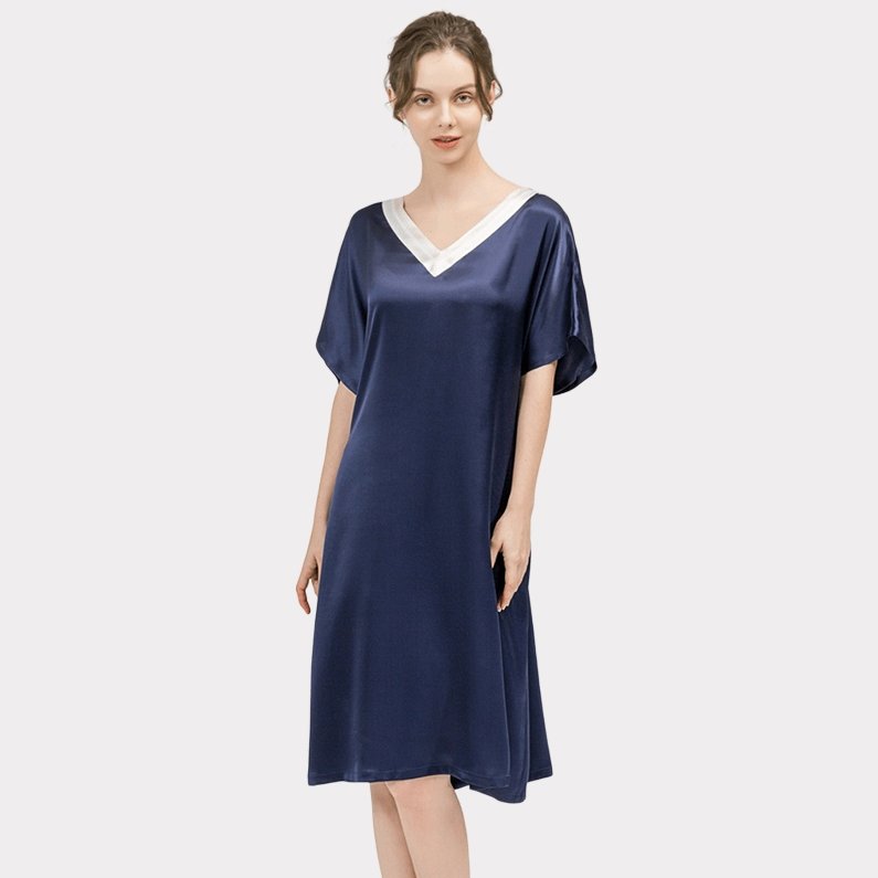 Women Mulberry Loose Silk Nightgown Best Silk Dressing Gown Quality Silk Slip Nightdress - slipintosoft