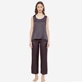 Women Tank Top Long Silk PJS Silk luxury nightwear Plus Size custom Silk Pajamas - slipintosoft
