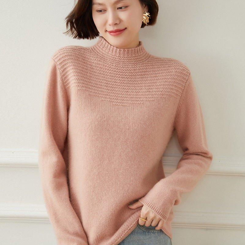Women's Half Turtleneck Cashmere Sweater Long Sleeves Cashmere - slipintosoft