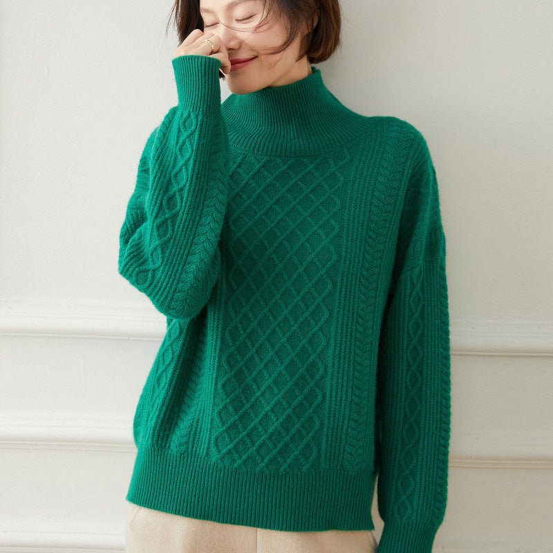Women's Turtleneck Cashmere Sweater 100% Cashmere Tops - slipintosoft